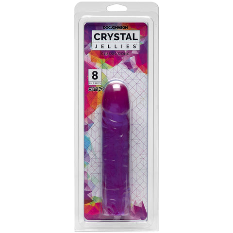 Doc Johnson Crystal Jellies 8" Classic Dong - Purple - Extreme Toyz Singapore - https://extremetoyz.com.sg - Sex Toys and Lingerie Online Store - Bondage Gear / Vibrators / Electrosex Toys / Wireless Remote Control Vibes / Sexy Lingerie and Role Play / BDSM / Dungeon Furnitures / Dildos and Strap Ons &nbsp;/ Anal and Prostate Massagers / Anal Douche and Cleaning Aide / Delay Sprays and Gels / Lubricants and more...
