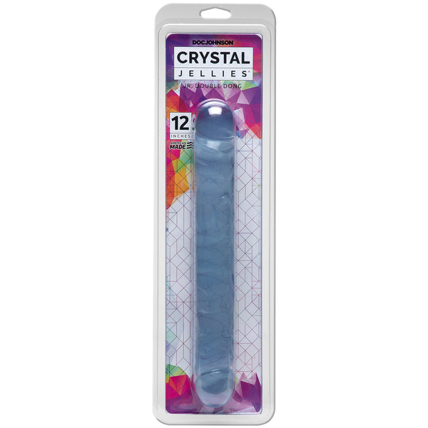 Doc Johnson Crystal Jellies 12" Jr. Double Dong - Clear - Extreme Toyz Singapore - https://extremetoyz.com.sg - Sex Toys and Lingerie Online Store - Bondage Gear / Vibrators / Electrosex Toys / Wireless Remote Control Vibes / Sexy Lingerie and Role Play / BDSM / Dungeon Furnitures / Dildos and Strap Ons &nbsp;/ Anal and Prostate Massagers / Anal Douche and Cleaning Aide / Delay Sprays and Gels / Lubricants and more...