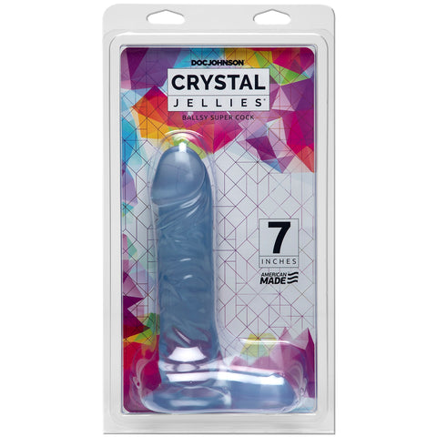 Doc Johnson Crystal Jellies Ballsy Super Cock - Clear - Extreme Toyz Singapore - https://extremetoyz.com.sg - Sex Toys and Lingerie Online Store - Bondage Gear / Vibrators / Electrosex Toys / Wireless Remote Control Vibes / Sexy Lingerie and Role Play / BDSM / Dungeon Furnitures / Dildos and Strap Ons &nbsp;/ Anal and Prostate Massagers / Anal Douche and Cleaning Aide / Delay Sprays and Gels / Lubricants and more...