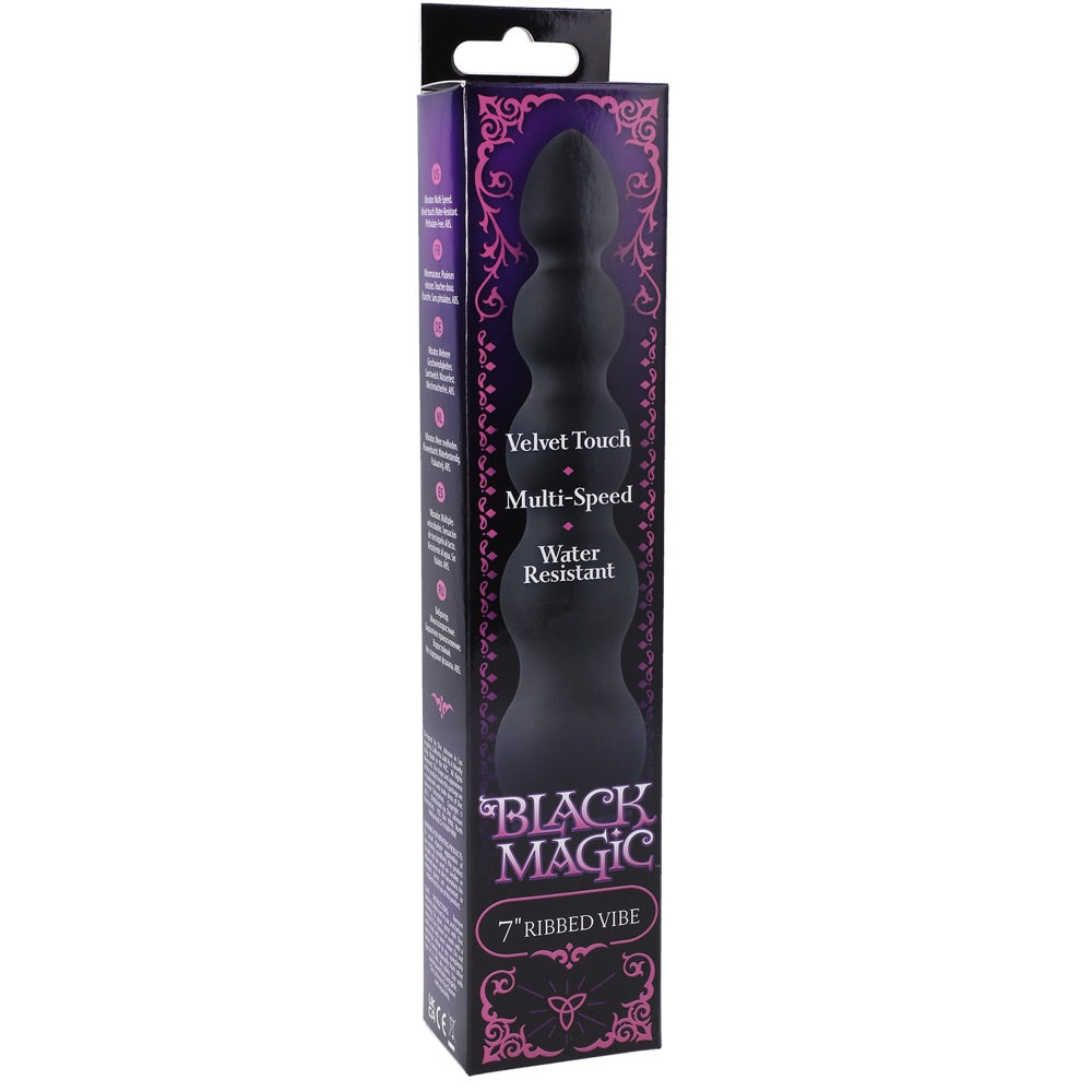 Doc Johnson Black Magic 7' Ribbed Vibe - Extreme Toyz Singapore - https://extremetoyz.com.sg - Sex Toys and Lingerie Online Store - Bondage Gear / Vibrators / Electrosex Toys / Wireless Remote Control Vibes / Sexy Lingerie and Role Play / BDSM / Dungeon Furnitures / Dildos and Strap Ons &nbsp;/ Anal and Prostate Massagers / Anal Douche and Cleaning Aide / Delay Sprays and Gels / Lubricants and more...