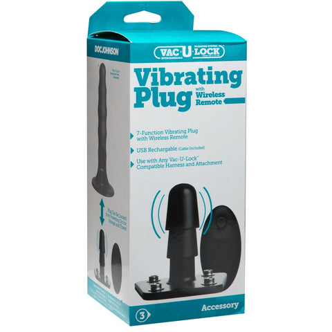 Doc Johnson Vac-U-Lock Vibrating Plug With Snaps & Wireless Remote - Extreme Toyz Singapore - https://extremetoyz.com.sg - Sex Toys and Lingerie Online Store - Bondage Gear / Vibrators / Electrosex Toys / Wireless Remote Control Vibes / Sexy Lingerie and Role Play / BDSM / Dungeon Furnitures / Dildos and Strap Ons &nbsp;/ Anal and Prostate Massagers / Anal Douche and Cleaning Aide / Delay Sprays and Gels / Lubricants and more...