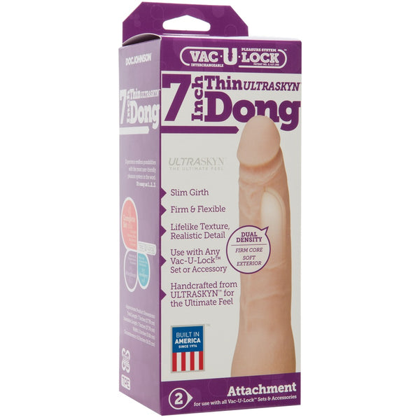 Doc Johnson Vac-U-Lock 7" ULTRASKYN Thin Dong - Extreme Toyz Singapore - https://extremetoyz.com.sg - Sex Toys and Lingerie Online Store - Bondage Gear / Vibrators / Electrosex Toys / Wireless Remote Control Vibes / Sexy Lingerie and Role Play / BDSM / Dungeon Furnitures / Dildos and Strap Ons &nbsp;/ Anal and Prostate Massagers / Anal Douche and Cleaning Aide / Delay Sprays and Gels / Lubricants and more...