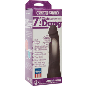 Doc Johnson Vac-U-Lock 7" ULTRASKYN Thin Dong - Chocolate - Extreme Toyz Singapore - https://extremetoyz.com.sg - Sex Toys and Lingerie Online Store - Bondage Gear / Vibrators / Electrosex Toys / Wireless Remote Control Vibes / Sexy Lingerie and Role Play / BDSM / Dungeon Furnitures / Dildos and Strap Ons &nbsp;/ Anal and Prostate Massagers / Anal Douche and Cleaning Aide / Delay Sprays and Gels / Lubricants and more...