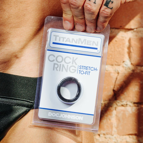 Dc Johnson TitanMen Cock Ring - Black - Extreme Toyz Singapore - https://extremetoyz.com.sg - Sex Toys and Lingerie Online Store - Bondage Gear / Vibrators / Electrosex Toys / Wireless Remote Control Vibes / Sexy Lingerie and Role Play / BDSM / Dungeon Furnitures / Dildos and Strap Ons &nbsp;/ Anal and Prostate Massagers / Anal Douche and Cleaning Aide / Delay Sprays and Gels / Lubricants and more...