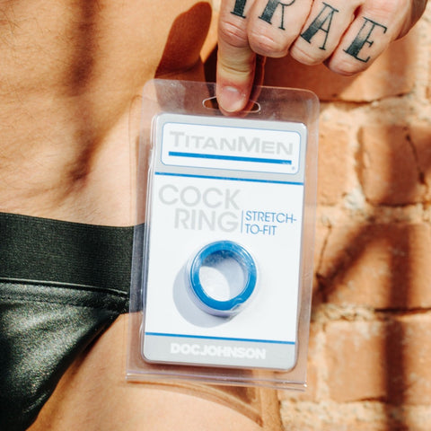 Doc Johnson TitanMen Cock Ring - Blue - Extreme Toyz Singapore - https://extremetoyz.com.sg - Sex Toys and Lingerie Online Store - Bondage Gear / Vibrators / Electrosex Toys / Wireless Remote Control Vibes / Sexy Lingerie and Role Play / BDSM / Dungeon Furnitures / Dildos and Strap Ons &nbsp;/ Anal and Prostate Massagers / Anal Douche and Cleaning Aide / Delay Sprays and Gels / Lubricants and more...