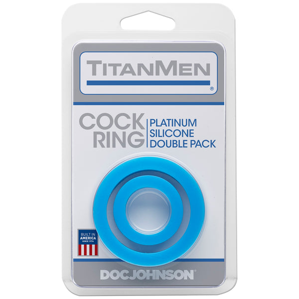 Doc Johnson TitanMen Cock Ring Platinum Silicone Double Pack - Blue - Extreme Toyz Singapore - https://extremetoyz.com.sg - Sex Toys and Lingerie Online Store - Bondage Gear / Vibrators / Electrosex Toys / Wireless Remote Control Vibes / Sexy Lingerie and Role Play / BDSM / Dungeon Furnitures / Dildos and Strap Ons &nbsp;/ Anal and Prostate Massagers / Anal Douche and Cleaning Aide / Delay Sprays and Gels / Lubricants and more...