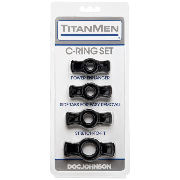 Doc Johnson TitanMen Cock Ring Set - Black - Extreme Toyz Singapore - https://extremetoyz.com.sg - Sex Toys and Lingerie Online Store - Bondage Gear / Vibrators / Electrosex Toys / Wireless Remote Control Vibes / Sexy Lingerie and Role Play / BDSM / Dungeon Furnitures / Dildos and Strap Ons &nbsp;/ Anal and Prostate Massagers / Anal Douche and Cleaning Aide / Delay Sprays and Gels / Lubricants and more...