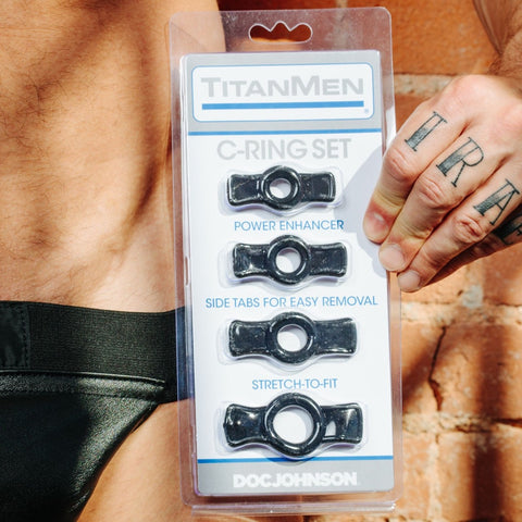 Doc Johnson TitanMen Cock Ring Set - Black - Extreme Toyz Singapore - https://extremetoyz.com.sg - Sex Toys and Lingerie Online Store - Bondage Gear / Vibrators / Electrosex Toys / Wireless Remote Control Vibes / Sexy Lingerie and Role Play / BDSM / Dungeon Furnitures / Dildos and Strap Ons &nbsp;/ Anal and Prostate Massagers / Anal Douche and Cleaning Aide / Delay Sprays and Gels / Lubricants and more...