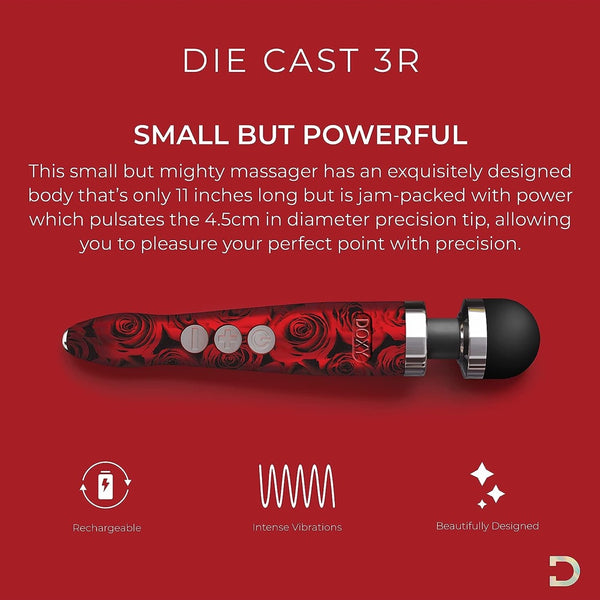 DOXY Die Cast 3R Wand Massager - Roses - Extreme Toyz Singapore - https://extremetoyz.com.sg - Sex Toys and Lingerie Online Store - Bondage Gear / Vibrators / Electrosex Toys / Wireless Remote Control Vibes / Sexy Lingerie and Role Play / BDSM / Dungeon Furnitures / Dildos and Strap Ons  / Anal and Prostate Massagers / Anal Douche and Cleaning Aide / Delay Sprays and Gels / Lubricants and more...