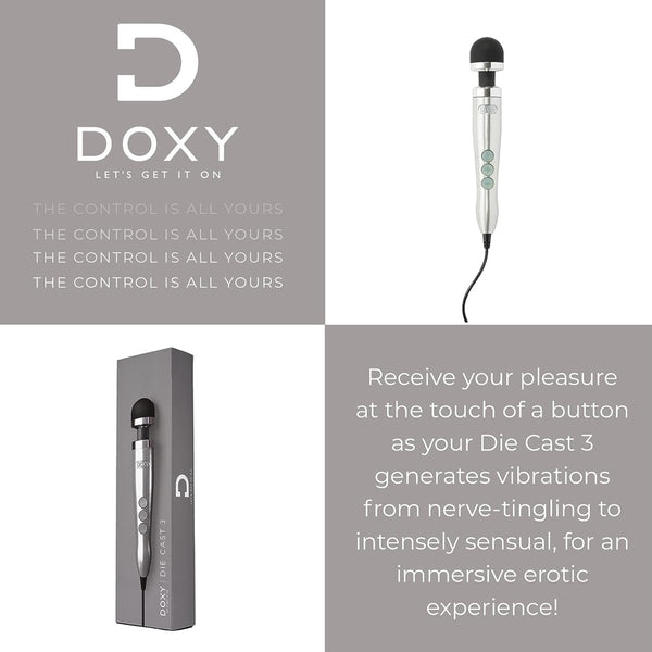 DOXY Die Cast 3 Wand Massager - Brushed Metal - Extreme Toyz Singapore - https://extremetoyz.com.sg - Sex Toys and Lingerie Online Store - Bondage Gear / Vibrators / Electrosex Toys / Wireless Remote Control Vibes / Sexy Lingerie and Role Play / BDSM / Dungeon Furnitures / Dildos and Strap Ons  / Anal and Prostate Massagers / Anal Douche and Cleaning Aide / Delay Sprays and Gels / Lubricants and more...
