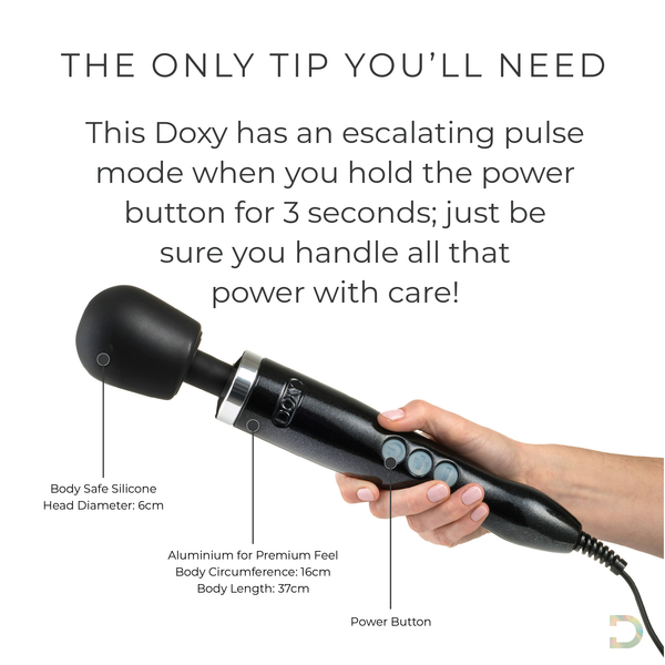 DOXY Die Cast Wand Massager - Black - Extreme Toyz Singapore - https://extremetoyz.com.sg - Sex Toys and Lingerie Online Store - Bondage Gear / Vibrators / Electrosex Toys / Wireless Remote Control Vibes / Sexy Lingerie and Role Play / BDSM / Dungeon Furnitures / Dildos and Strap Ons / Anal and Prostate Massagers / Anal Douche and Cleaning Aide / Delay Sprays and Gels / Lubricants and more...