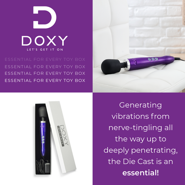 DOXY Die Cast Wand Massager - Purple - Extreme Toyz Singapore - https://extremetoyz.com.sg - Sex Toys and Lingerie Online Store - Bondage Gear / Vibrators / Electrosex Toys / Wireless Remote Control Vibes / Sexy Lingerie and Role Play / BDSM / Dungeon Furnitures / Dildos and Strap Ons  / Anal and Prostate Massagers / Anal Douche and Cleaning Aide / Delay Sprays and Gels / Lubricants and more...