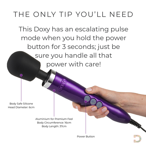 DOXY Die Cast Wand Massager - Purple - Extreme Toyz Singapore - https://extremetoyz.com.sg - Sex Toys and Lingerie Online Store - Bondage Gear / Vibrators / Electrosex Toys / Wireless Remote Control Vibes / Sexy Lingerie and Role Play / BDSM / Dungeon Furnitures / Dildos and Strap Ons / Anal and Prostate Massagers / Anal Douche and Cleaning Aide / Delay Sprays and Gels / Lubricants and more...