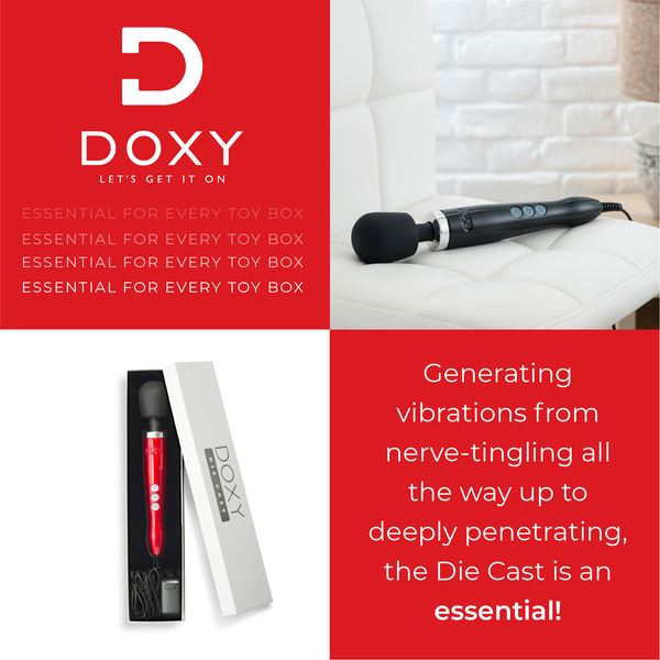 DOXY Die Cast Wand Massager - Red - Extreme Toyz Singapore - https://extremetoyz.com.sg - Sex Toys and Lingerie Online Store - Bondage Gear / Vibrators / Electrosex Toys / Wireless Remote Control Vibes / Sexy Lingerie and Role Play / BDSM / Dungeon Furnitures / Dildos and Strap Ons  / Anal and Prostate Massagers / Anal Douche and Cleaning Aide / Delay Sprays and Gels / Lubricants and more...