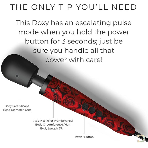 DOXY Original Wand Massager - Roses - Extreme Toyz Singapore - https://extremetoyz.com.sg - Sex Toys and Lingerie Online Store - Bondage Gear / Vibrators / Electrosex Toys / Wireless Remote Control Vibes / Sexy Lingerie and Role Play / BDSM / Dungeon Furnitures / Dildos and Strap Ons  / Anal and Prostate Massagers / Anal Douche and Cleaning Aide / Delay Sprays and Gels / Lubricants and more...