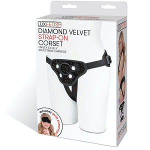 Lux Fetish Diamond Velvet Strap-on Corset - Extreme Toyz Singapore - https://extremetoyz.com.sg - Sex Toys and Lingerie Online Store - Bondage Gear / Vibrators / Electrosex Toys / Wireless Remote Control Vibes / Sexy Lingerie and Role Play / BDSM / Dungeon Furnitures / Dildos and Strap Ons &nbsp;/ Anal and Prostate Massagers / Anal Douche and Cleaning Aide / Delay Sprays and Gels / Lubricants and more...