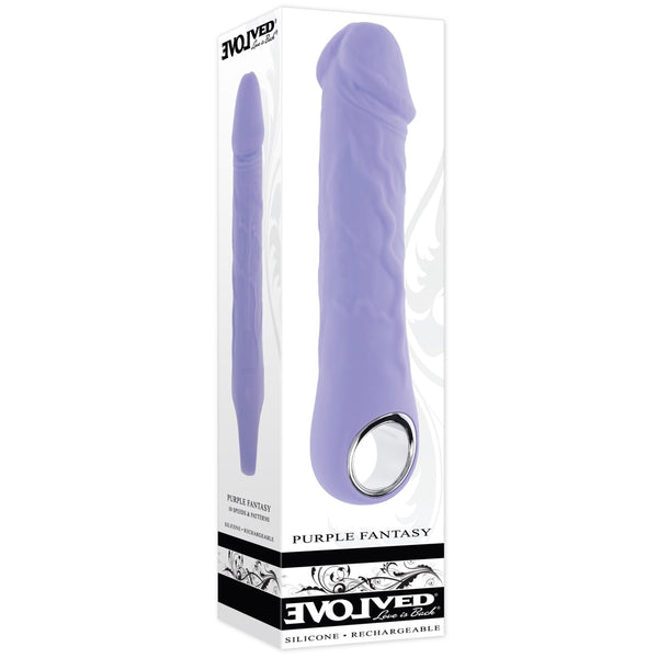 Purple Fantasy 10-Function Rechargeable Vibrating Dildo