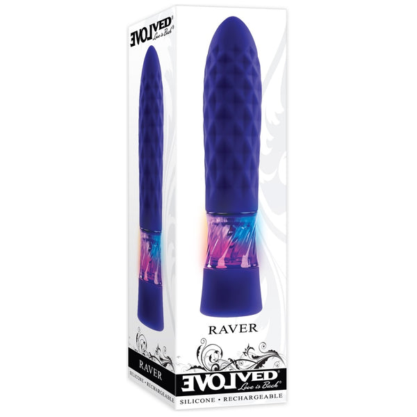 Raver 8-Function Rechargeable Dynamic Light-Up Vibrating Bullet