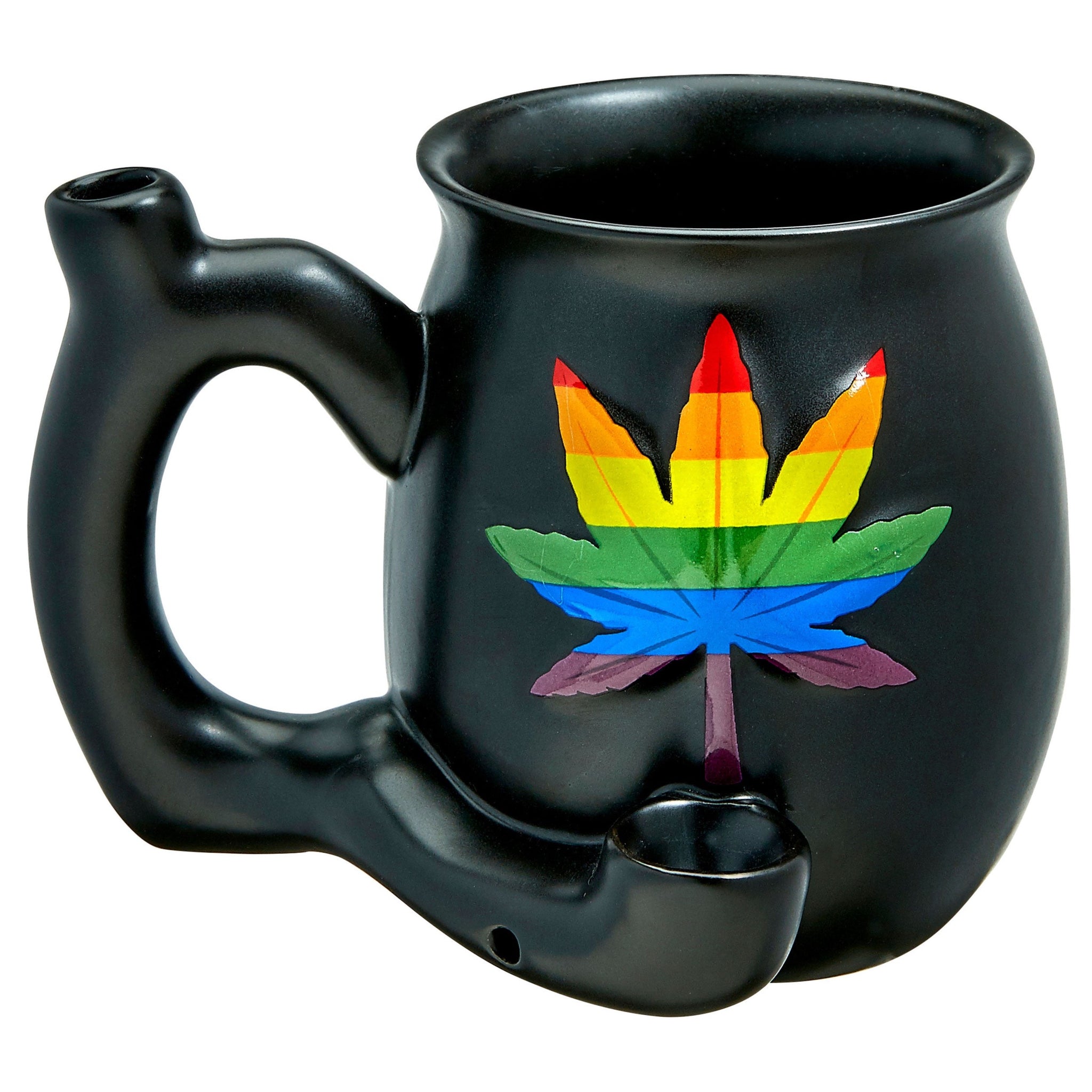 Fashioncraft Embossed Leaf Matt Black Pipe Mug - Rainbow Leaf - Extreme Toyz Singapore - https://extremetoyz.com.sg - Sex Toys and Lingerie Online Store - Bondage Gear / Vibrators / Electrosex Toys / Wireless Remote Control Vibes / Sexy Lingerie and Role Play / BDSM / Dungeon Furnitures / Dildos and Strap Ons &nbsp;/ Anal and Prostate Massagers / Anal Douche and Cleaning Aide / Delay Sprays and Gels / Lubricants and more...
