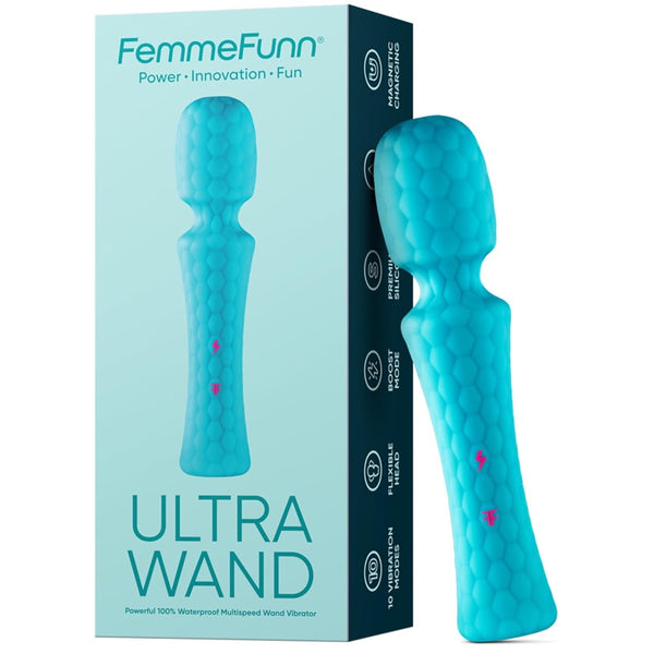 Femmefunn Ultra Wand - Turquoise - Extreme Toyz Singapore - https://extremetoyz.com.sg - Sex Toys and Lingerie Online Store - Bondage Gear / Vibrators / Electrosex Toys / Wireless Remote Control Vibes / Sexy Lingerie and Role Play / BDSM / Dungeon Furnitures / Dildos and Strap Ons &nbsp;/ Anal and Prostate Massagers / Anal Douche and Cleaning Aide / Delay Sprays and Gels / Lubricants and more...