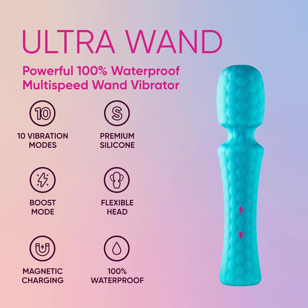 Femmefunn Ultra Wand - Turquoise - Extreme Toyz Singapore - https://extremetoyz.com.sg - Sex Toys and Lingerie Online Store - Bondage Gear / Vibrators / Electrosex Toys / Wireless Remote Control Vibes / Sexy Lingerie and Role Play / BDSM / Dungeon Furnitures / Dildos and Strap Ons &nbsp;/ Anal and Prostate Massagers / Anal Douche and Cleaning Aide / Delay Sprays and Gels / Lubricants and more...