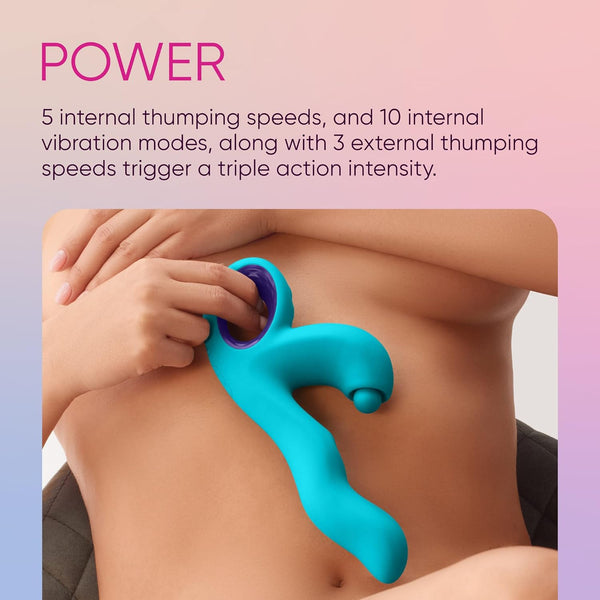 Femmefunn Klio Triple Action Thumping Rabbit Vibrator - Extreme Toyz Singapore - https://extremetoyz.com.sg - Sex Toys and Lingerie Online Store - Bondage Gear / Vibrators / Electrosex Toys / Wireless Remote Control Vibes / Sexy Lingerie and Role Play / BDSM / Dungeon Furnitures / Dildos and Strap Ons &nbsp;/ Anal and Prostate Massagers / Anal Douche and Cleaning Aide / Delay Sprays and Gels / Lubricants and more...