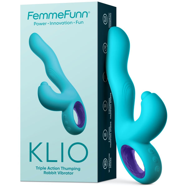 Femmefunn Klio Triple Action Thumping Rabbit Vibrator - Extreme Toyz Singapore - https://extremetoyz.com.sg - Sex Toys and Lingerie Online Store - Bondage Gear / Vibrators / Electrosex Toys / Wireless Remote Control Vibes / Sexy Lingerie and Role Play / BDSM / Dungeon Furnitures / Dildos and Strap Ons &nbsp;/ Anal and Prostate Massagers / Anal Douche and Cleaning Aide / Delay Sprays and Gels / Lubricants and more...