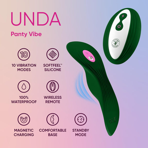 Femmefunn Unda Remote Wearable Panty Vibrator - Dark Green - Extreme Toyz Singapore - https://extremetoyz.com.sg - Sex Toys and Lingerie Online Store - Bondage Gear / Vibrators / Electrosex Toys / Wireless Remote Control Vibes / Sexy Lingerie and Role Play / BDSM / Dungeon Furnitures / Dildos and Strap Ons &nbsp;/ Anal and Prostate Massagers / Anal Douche and Cleaning Aide / Delay Sprays and Gels / Lubricants and more...