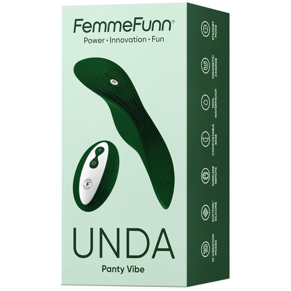 Femmefunn Unda Remote Wearable Panty Vibrator - Dark Green - Extreme Toyz Singapore - https://extremetoyz.com.sg - Sex Toys and Lingerie Online Store - Bondage Gear / Vibrators / Electrosex Toys / Wireless Remote Control Vibes / Sexy Lingerie and Role Play / BDSM / Dungeon Furnitures / Dildos and Strap Ons &nbsp;/ Anal and Prostate Massagers / Anal Douche and Cleaning Aide / Delay Sprays and Gels / Lubricants and more...