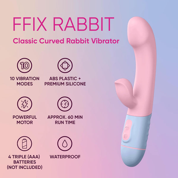 Femmefunn ffix Rabbit Battery-Operated Vibrator - Light Pink - Extreme Toyz Singapore - https://extremetoyz.com.sg - Sex Toys and Lingerie Online Store - Bondage Gear / Vibrators / Electrosex Toys / Wireless Remote Control Vibes / Sexy Lingerie and Role Play / BDSM / Dungeon Furnitures / Dildos and Strap Ons &nbsp;/ Anal and Prostate Massagers / Anal Douche and Cleaning Aide / Delay Sprays and Gels / Lubricants and more...