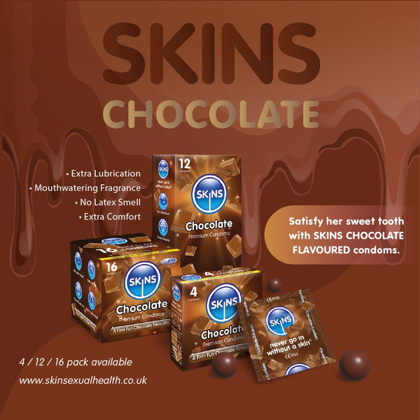Skins Chocolate Condoms - 16 Pack - Extreme Toyz Singapore - https://extremetoyz.com.sg - Sex Toys and Lingerie Online Store