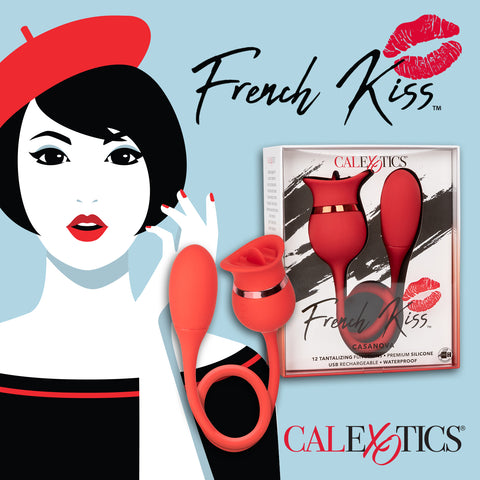 CalExotics French Kiss Casanova Rechargeable Flickering Teaser with Vibrating Bullet - Extreme Toyz Singapore - https://extremetoyz.com.sg - Sex Toys and Lingerie Online Store - Bondage Gear / Vibrators / Electrosex Toys / Wireless Remote Control Vibes / Sexy Lingerie and Role Play / BDSM / Dungeon Furnitures / Dildos and Strap Ons &nbsp;/ Anal and Prostate Massagers / Anal Douche and Cleaning Aide / Delay Sprays and Gels / Lubricants and more...