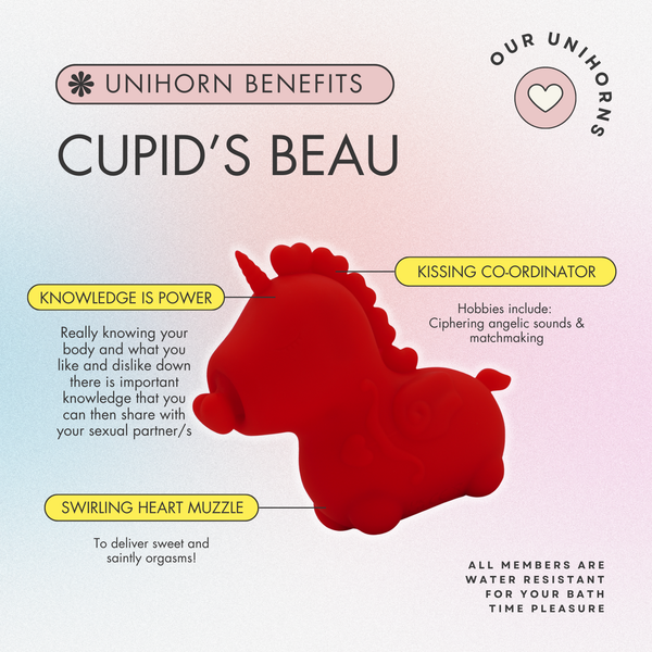 Unihorn Cupid's Beau Swirling Heart-Tongued Rechargeable Clitoral Vibrator