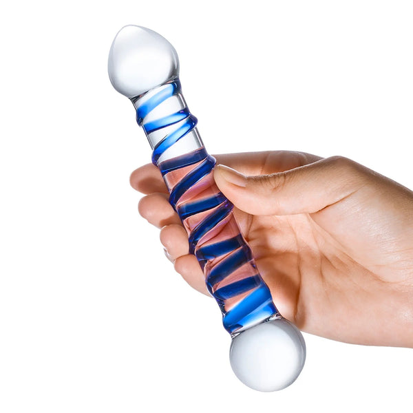 6.5" Spiral Double Ended Glass Dildo