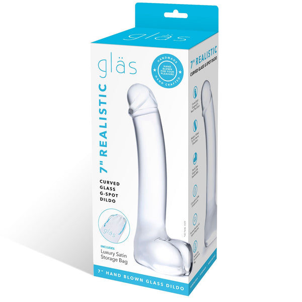 Glas 7" Realistic Curved Handblown Glass G-Spot Dildo - Extreme Toyz Singapore - https://extremetoyz.com.sg - Sex Toys and Lingerie Online Store - Bondage Gear / Vibrators / Electrosex Toys / Wireless Remote Control Vibes / Sexy Lingerie and Role Play / BDSM / Dungeon Furnitures / Dildos and Strap Ons &nbsp;/ Anal and Prostate Massagers / Anal Douche and Cleaning Aide / Delay Sprays and Gels / Lubricants and more...