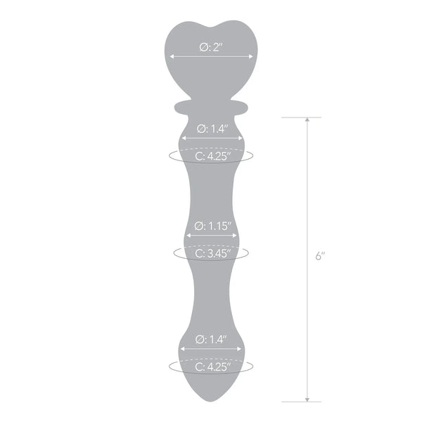 8" Sweetheart Glass Dildo