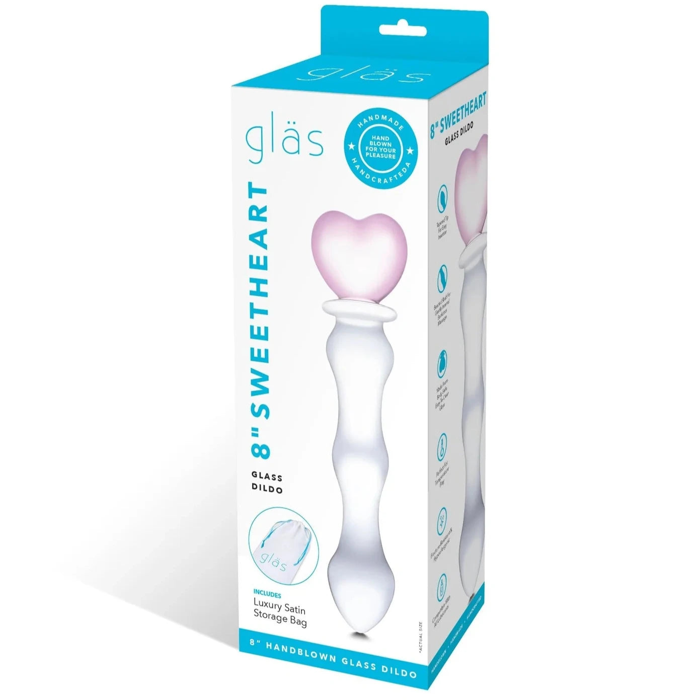 8" Sweetheart Glass Dildo
