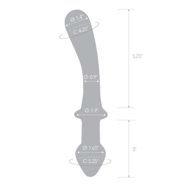 Glas 9" Classic Curved Handblown Glass Dual-Ended Dildo - Extreme Toyz Singapore - https://extremetoyz.com.sg - Sex Toys and Lingerie Online Store - Bondage Gear / Vibrators / Electrosex Toys / Wireless Remote Control Vibes / Sexy Lingerie and Role Play / BDSM / Dungeon Furnitures / Dildos and Strap Ons &nbsp;/ Anal and Prostate Massagers / Anal Douche and Cleaning Aide / Delay Sprays and Gels / Lubricants and more...