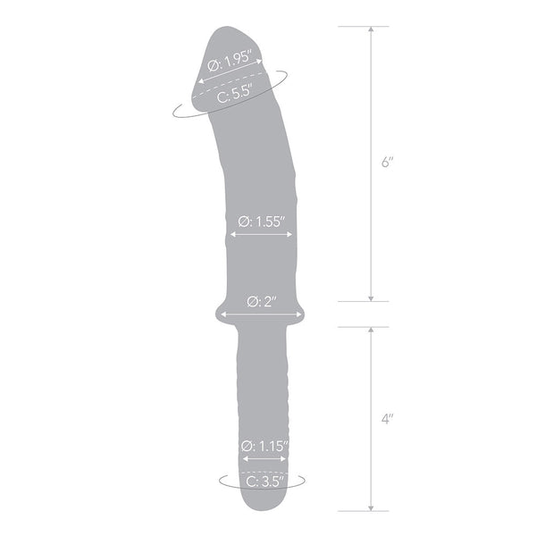 Glas 11" Realistic Double Ended Handblown Glass Dildo with Handle - Extreme Toyz Singapore - https://extremetoyz.com.sg - Sex Toys and Lingerie Online Store - Bondage Gear / Vibrators / Electrosex Toys / Wireless Remote Control Vibes / Sexy Lingerie and Role Play / BDSM / Dungeon Furnitures / Dildos and Strap Ons &nbsp;/ Anal and Prostate Massagers / Anal Douche and Cleaning Aide / Delay Sprays and Gels / Lubricants and more...