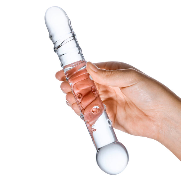 Glas Callisto Nubbed Clear Handblown Glass Dildo - Extreme Toyz Singapore - https://extremetoyz.com.sg - Sex Toys and Lingerie Online Store - Bondage Gear / Vibrators / Electrosex Toys / Wireless Remote Control Vibes / Sexy Lingerie and Role Play / BDSM / Dungeon Furnitures / Dildos and Strap Ons &nbsp;/ Anal and Prostate Massagers / Anal Douche and Cleaning Aide / Delay Sprays and Gels / Lubricants and more...