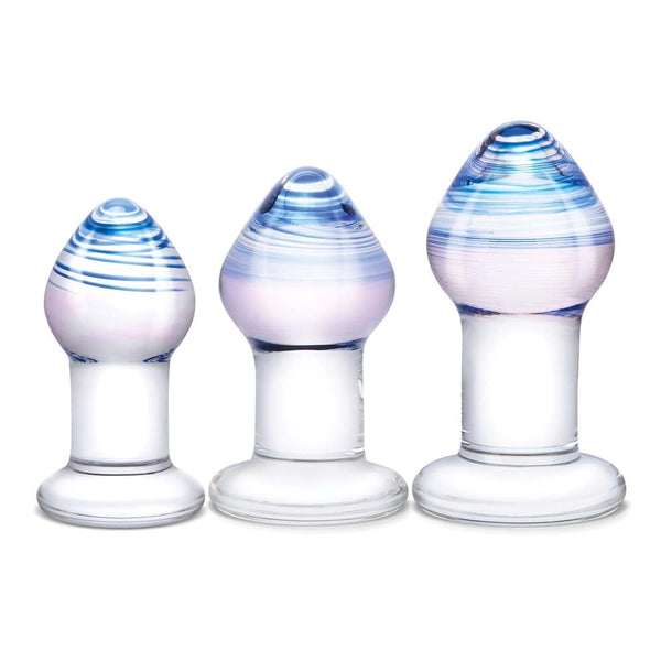 Glas 3 Piece Pleasure Droplets Handblown Glass Anal Training Kit - Extreme Toyz Singapore - https://extremetoyz.com.sg - Sex Toys and Lingerie Online Store - Bondage Gear / Vibrators / Electrosex Toys / Wireless Remote Control Vibes / Sexy Lingerie and Role Play / BDSM / Dungeon Furnitures / Dildos and Strap Ons &nbsp;/ Anal and Prostate Massagers / Anal Douche and Cleaning Aide / Delay Sprays and Gels / Lubricants and more...