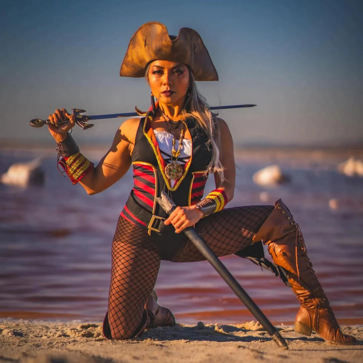 Gaia Spandex Net Industrial Tights - Black