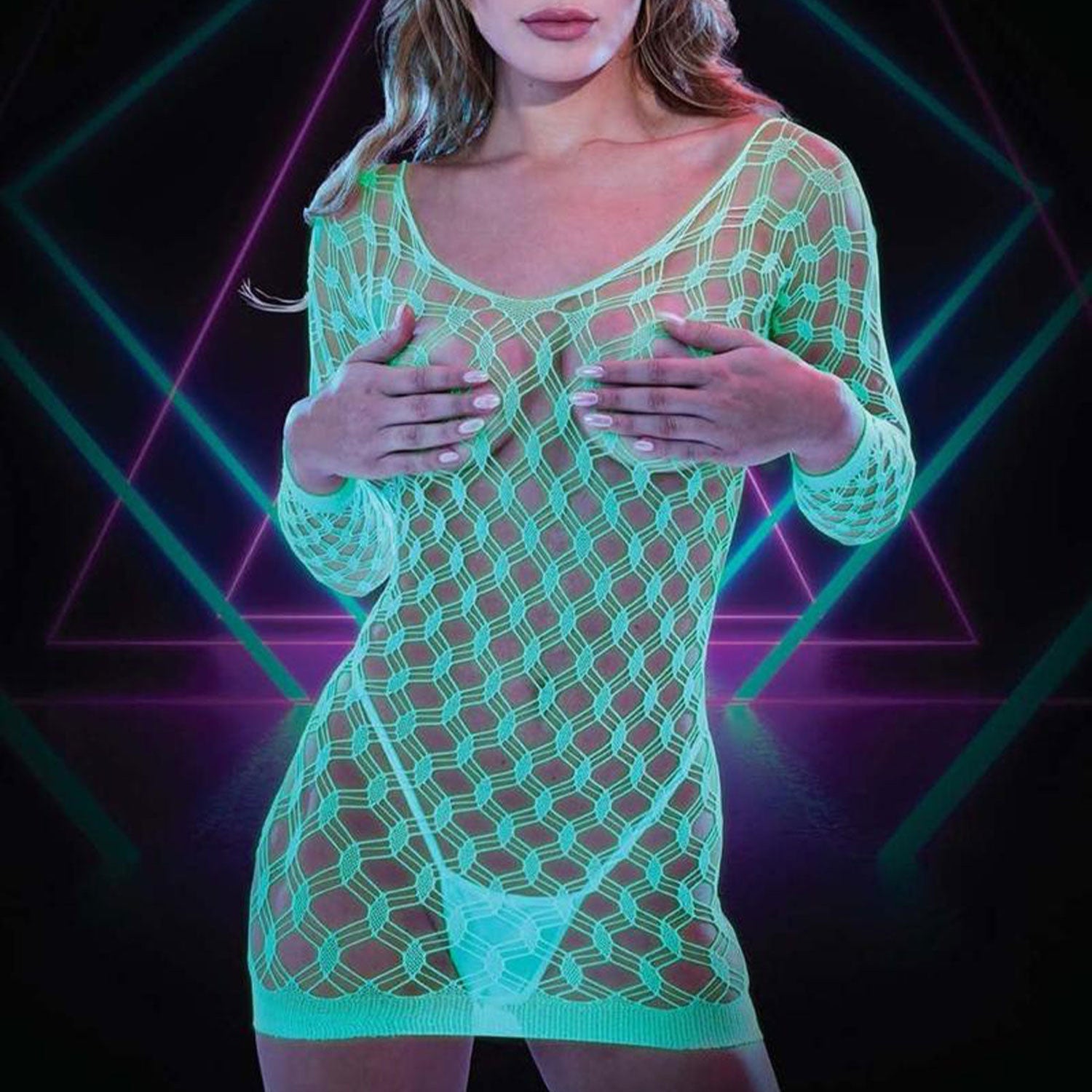 Glow in the Dark Mesh Mini Dress