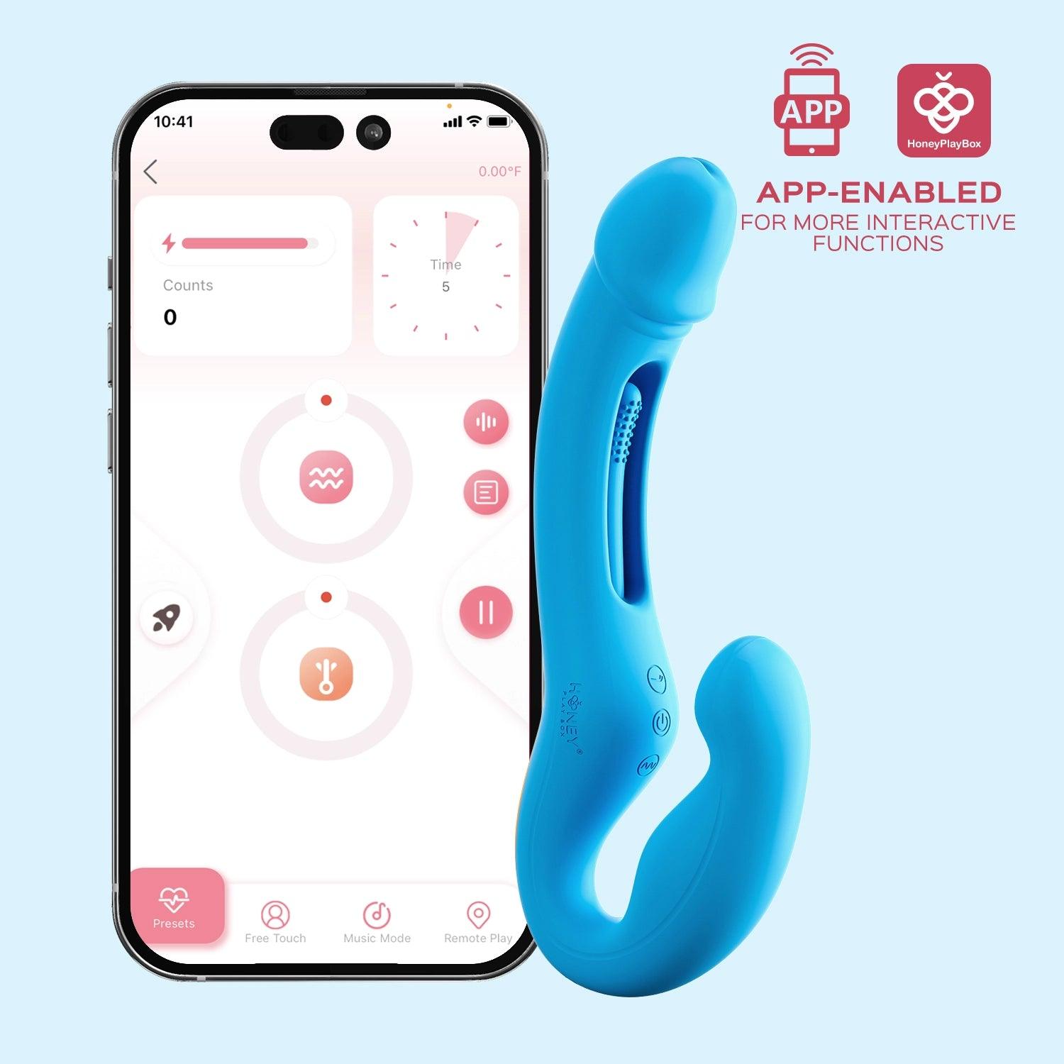 Honey Play Box HARMONY DUO App-Controlled Strapless Strap-On - Extreme Toyz Singapore - https://extremetoyz.com.sg - Sex Toys and Lingerie Online Store - Bondage Gear / Vibrators / Electrosex Toys / Wireless Remote Control Vibes / Sexy Lingerie and Role Play / BDSM / Dungeon Furnitures / Dildos and Strap Ons &nbsp;/ Anal and Prostate Massagers / Anal Douche and Cleaning Aide / Delay Sprays and Gels / Lubricants and more...