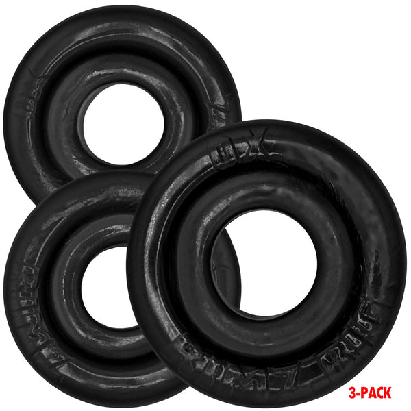 RIMRINGZ  flexTPR™ Softlips Multi Size 3-Pack Cockrings - Black