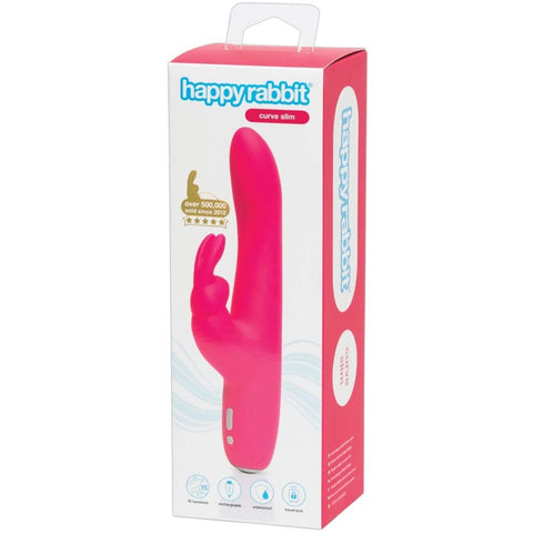 Happy Rabbit Slimline Curve Rechargeable Rabbit Vibrator - Extreme Toyz Singapore - https://extremetoyz.com.sg - Sex Toys and Lingerie Online Store - Bondage Gear / Vibrators / Electrosex Toys / Wireless Remote Control Vibes / Sexy Lingerie and Role Play / BDSM / Dungeon Furnitures / Dildos and Strap Ons  / Anal and Prostate Massagers / Anal Douche and Cleaning Aide / Delay Sprays and Gels / Lubricants and more...