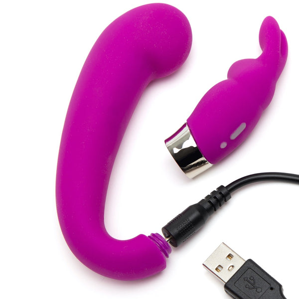 Happy Rabbit Rechargeable G-Spot Clitoral Curve Vibrator - Extreme Toyz Singapore - https://extremetoyz.com.sg - Sex Toys and Lingerie Online Store - Bondage Gear / Vibrators / Electrosex Toys / Wireless Remote Control Vibes / Sexy Lingerie and Role Play / BDSM / Dungeon Furnitures / Dildos and Strap Ons  / Anal and Prostate Massagers / Anal Douche and Cleaning Aide / Delay Sprays and Gels / Lubricants and more...