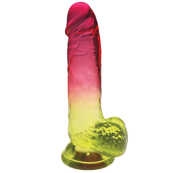 Icon Brands Shades Gradient Jelly 8" Dong - Pink/Yellow - Extreme Toyz Singapore - https://extremetoyz.com.sg - Sex Toys and Lingerie Online Store - Bondage Gear / Vibrators / Electrosex Toys / Wireless Remote Control Vibes / Sexy Lingerie and Role Play / BDSM / Dungeon Furnitures / Dildos and Strap Ons &nbsp;/ Anal and Prostate Massagers / Anal Douche and Cleaning Aide / Delay Sprays and Gels / Lubricants and more...