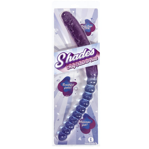 Icon Brands Shades Gradient Jelly Double Dong - Blue/Violet - Extreme Toyz Singapore - https://extremetoyz.com.sg - Sex Toys and Lingerie Online Store - Bondage Gear / Vibrators / Electrosex Toys / Wireless Remote Control Vibes / Sexy Lingerie and Role Play / BDSM / Dungeon Furnitures / Dildos and Strap Ons &nbsp;/ Anal and Prostate Massagers / Anal Douche and Cleaning Aide / Delay Sprays and Gels / Lubricants and more...