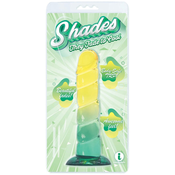 Icon Brands Shades Gradient Jelly Swirl 7.5" Dong - Yellow/Mint - Extreme Toyz Singapore - https://extremetoyz.com.sg - Sex Toys and Lingerie Online Store - Bondage Gear / Vibrators / Electrosex Toys / Wireless Remote Control Vibes / Sexy Lingerie and Role Play / BDSM / Dungeon Furnitures / Dildos and Strap Ons &nbsp;/ Anal and Prostate Massagers / Anal Douche and Cleaning Aide / Delay Sprays and Gels / Lubricants and more...